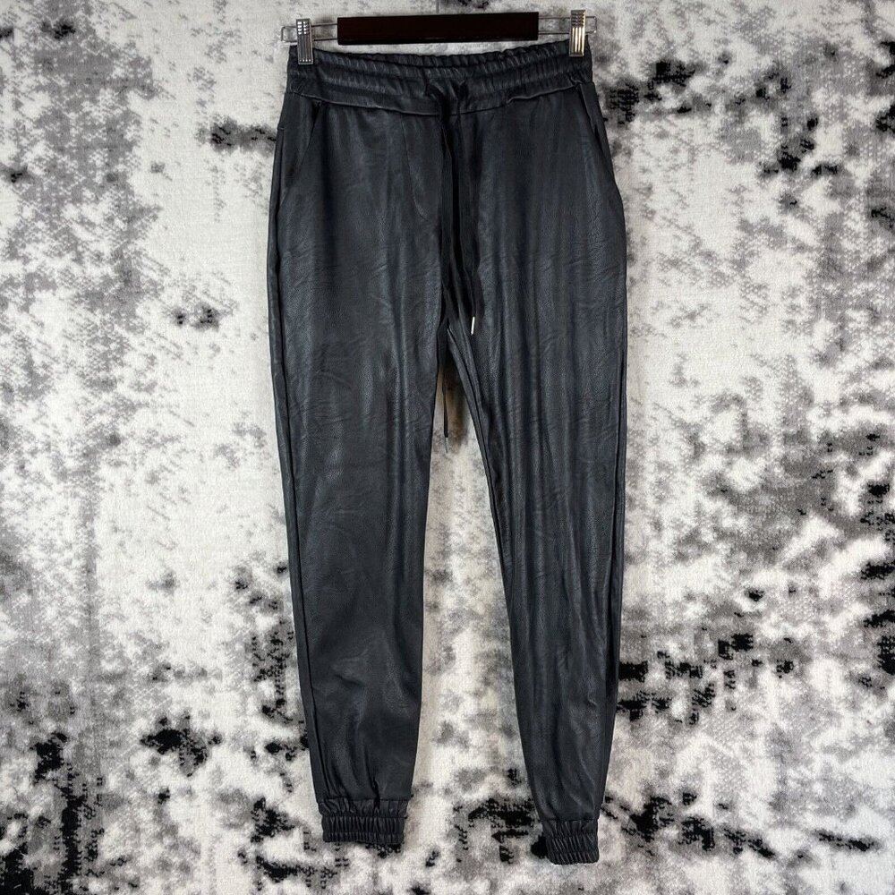 Oriana Lifestyle Jogger Womens Size Small Black Polyamide Black Faux Leather